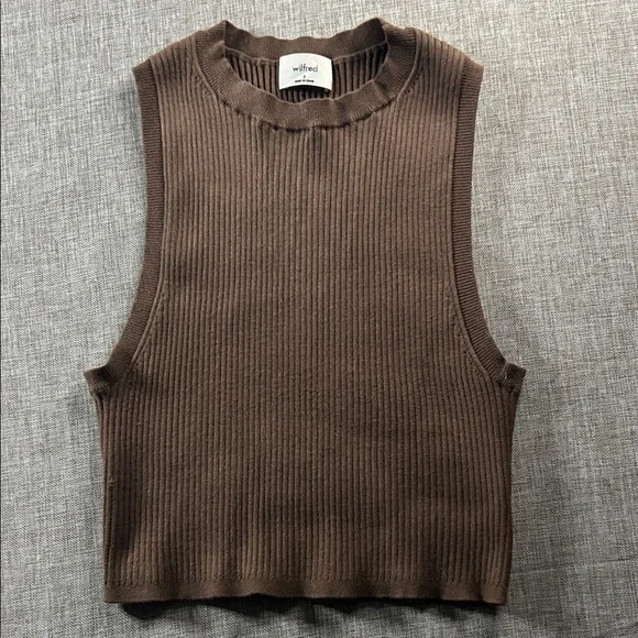 Wilfred Chocolate Ribbed Tank Top - Picture 2 of 6